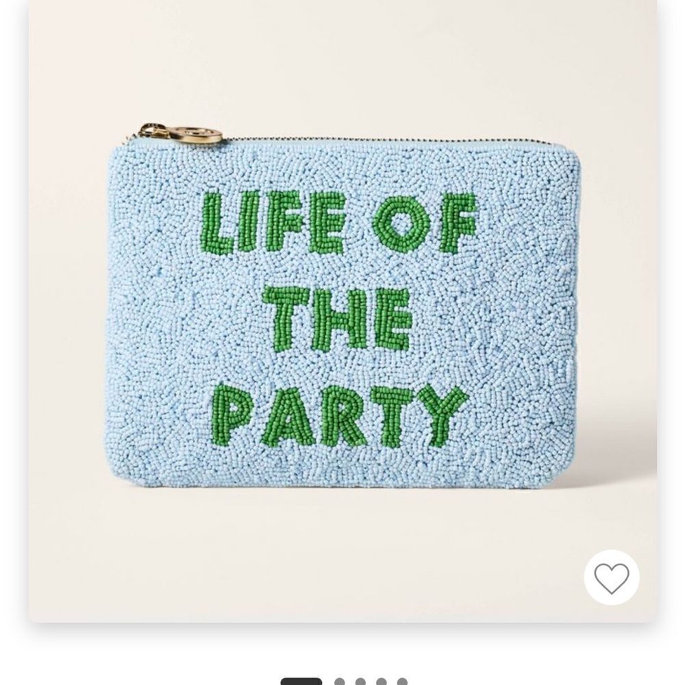 Kate Spade x Target Life of the partyβBeaded Blue Clutch with Green Text